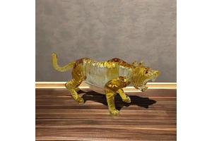 Exquisite Translucent Handmade Glass Zodiac Tiger Horse Ornaments Religious Folk Art Luxury Decorative Crafts Souvenir Gifts
