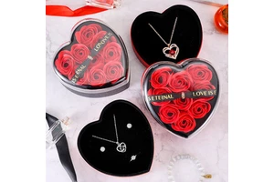 Mother's Day Gift Valentines Day Gift Ideas 2025 Unique Love Shape Gift Soap Rose Heart Jewelry Box