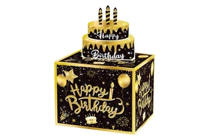 Nicro Factory Birthday Party Supplies Surprise Box Festival Atmosphere Props Cash Pull Game Black Gold Money Grab Paper Boxes