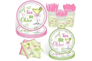 Margarita Cocktail Birthday Party Supplies Layout for Adult Celebration Event