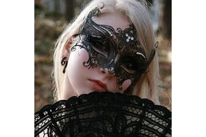 1PC Eco-Friendly 1 Color Standard Size Halloween Christmas Birthday Venice Metal Half-Face Hollow Erotic Mask Prop Party