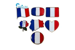Manufacturer Customize Your Designs French Flag Bastille Day French National Day Lapel Pin Badge Brooch Custom French Enamel Pin
