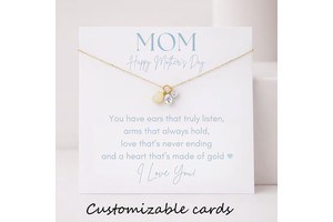 New Product Ideas Mother's Day Necklace Gift Mom Rhinestone Jewelry Birthstone Charm Necklace Mother Appreciation Gift Wholesale