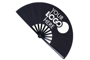 Customized Printed Large Hand Fan Plastic Bone Folding Fan Rave Festival Fans