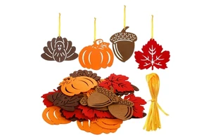 Fall Hanging Tree Decoration 24 Pcs Thanksgiving Felt Ornaments Halloween Thanksgiving Theme Family Party Indoor Outdoor Decor