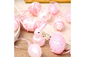 Wholesale Easter Painted Rabbit Chick Egg Pendant With Gift Box Resurrection Egg DIY Arrangements for Easter Party Decorations