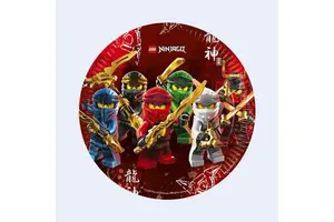 Party Love Ninjago Paper Disposable Round Plates 23Cm 6 Pcs Tableware for Kids China