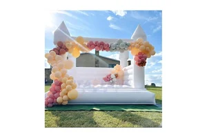 Luxury White Adult Bounce House 13x13 Castle Wedding White Bounce House Commercial White Bounce House Jumping Castle