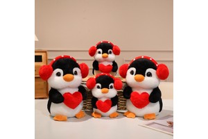 Valentine'S Day Gift for Women 2026 Decorations Products Valentine'S Day Penguin with Love Plush Girl's Doll Penguin Plush Toy