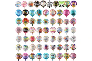 New Design 18 Inches English Multi Styles Candle Cake Printing Birthday Foil Balloons Yiwu For Birthday Party Decoration