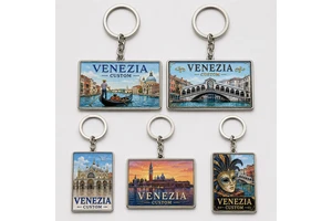 Custom Wholesale High Quality Venezia Keychains Venice Landmark Key Chains Italian City Design Tourist Souvenir Key Ring