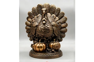 Wholesale Custom New Retro American Thanksgiving Turkey Pumpkin Resin Artificial Sculpture Hand-Painted Details Love Home Decor