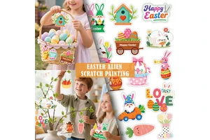 Factory Stock & Custom New Kids Color-Scratch Art - Easter Scratch Card Kit for Party Decor
