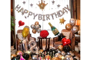 IN STOCK Adult Child Champagne Bottle Party Supplies Balloons Happy Birthday Decoration Set Balloons Party Decorations Set
