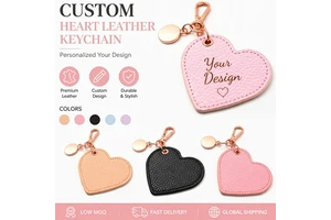 Custom Engraved Heart PU Leather Keychain Personalized Initial Date Monogrammed Souvenir Gift For Lovers Thanksgiving Day