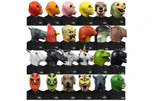 Wholesale Various Styles Funny Latex Animal Headwear Realistic Halloween Costume Masks for Party Role Play Custom