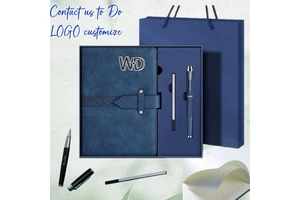 Luxury Custom Logo Business Style Embossed Notebook Gift Box Set Pen USB Combo for Women Valentines Day Personal Gift Set