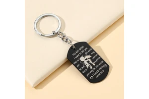 New Arrival Father's Day Mother's Day Gifts Wholesale Custom Zinc Alloy Metal Durable Pinstar Blank Keyring MY DAD Tag Keychain