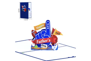 Funny 3D Paper Pop-up Greeting Card Happy Fathers Day Card with Envelope Birthday Gift for Dad
