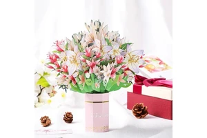 3D Pop-Up Flower Bouquet Card Best Gift for Wife Mom Birthday or Mother's Day Greeting Cards