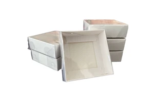 9x9x3 cm White Paper Gift Box with Clear Transparent Matte Finish Lid for Christmas for Cookies Cake Candies Party Packaging