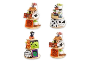 Creative Home Wooden Products New Halloween Layered Tray Decoration for Party Supplies Desktop Factory Price