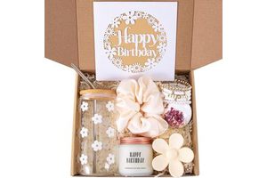 Customizable Handmade Birthday Gift Sets Glass Bottle Candle Bath Bomb Valentine's Day Mother's Day Lover Gift Box Set Premium