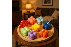 Best Selling Elegant Multicolored Fresh Air Cube Scented Candles For Holiday Gatherings