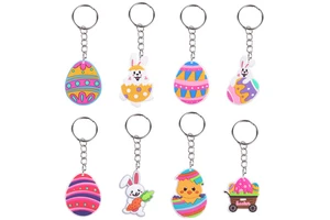 Promotion Carabiner Rubber Easter Theme Key Rings Support Custom Different Color Anime/Cartoon Waterproof Lightweight UV Printed