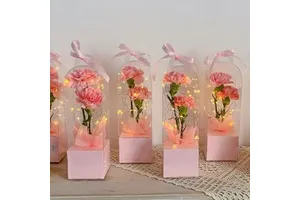 Mother's Day Gift Box Wedding for Valentine's Day With PVC Window Gift Box for Mother's Day Flower Box Packaging