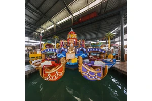 Amusement Park Kids Rides Carnival Venice Spaceship Outdoor Metal 18 Seats Rotating Boat Ride CE Certified for Sale