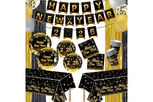 Microstar 2026 New Year Theme Party Decoration Supplies New Year's Eve Party Happy New Year Banner Decoration Party Supplier