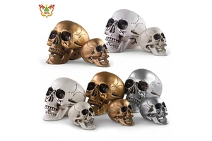 Realistic Plastic Head Skeleton Halloween Style Photo Prop Cranium Haunted House Statue Party Yard Decor Supplies