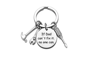 Father's Day Gift for Father Dad Stainless Steel Dad Keychain Hammer Screwdriver Wrench Dad Gift Keyring