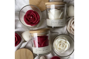 LIMNO Wholesale Handmade Custom Rose Flower Shaped Aromatherapy Scented Candle For Home Decor Party Wedding Birthday Gift