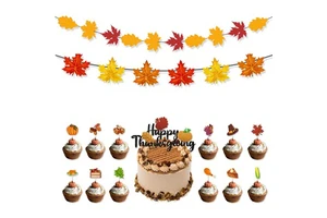 Maple Leaf Turkey Thanksgiving Party Suppliers Banner Pull Flag Spiral Balloon for Thanksgiving Party Decorations