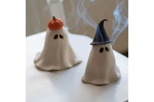 New Arrived Halloween Hot Products Home Decorations Festival Funny Ornament Halloween Ghost Ceramic Incense Burner
