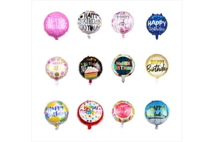 Children Happy Birthday Theme Foil 18 Inch Round Balloon Set Party Decoration Supplies for Schulkind