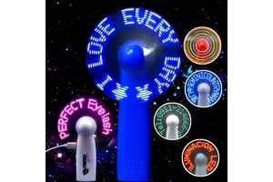 2025 USB New Product Mini Portable Handy Led Custom Message Battery Fan,Programmable Led Display Handheld Electric Fan