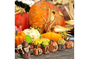 12 Inch Hand Painted Thanksgiving Pumpkin Decor Fall Party Table Centerpiece