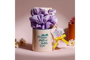 BespritGift Mothers Day Gifts Wholesale High-end Hair Tie & Ceramic Mug Coffee Cup Set Thoughtful Birthday Gift for Moms Grandma