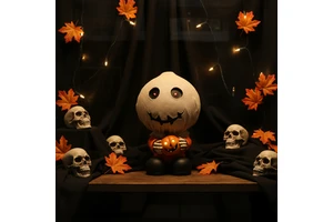 KW Handmade Resin Sam Statue 2026 Halloween Light Ghost Figure Waterproof Horror Prop Haunted House Durable Decoration