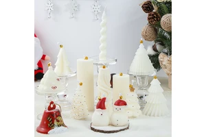Factory Wholesale Christmas Souvenirs Christmas Tree-Shaped Geometric Scented Candles Atmosphere Decoration Ornaments