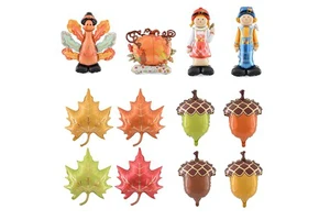 Thanksgiving Theme Turkey Scarecrow Hazelnut Maple Leaf Foil Balloons for Thanksgiving Party Decoration
