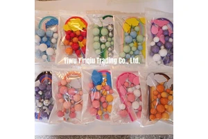 New Style 28Pcs/Bag Faux Ball Cloud Rainbow Cake Topper Macaroon Faux Ball Set Cake Decorating