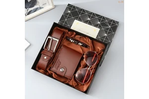 Promotional Gift Set for Men Wallet Belt Watch Sunglasses Perfect Gift for Father's Day or Valentine's Day
