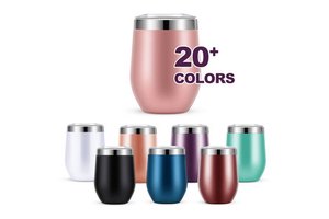 Custom Luxury Gift Set Glitter Rose Gold Insulated Stainless Steel Wine Tumbler Cups