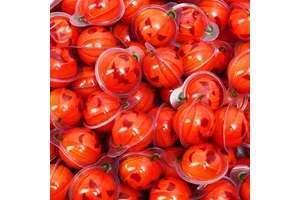 Wholesale Custom Halal Pumpkin Ball Shape Soft Candy Halloween Party Sweets Jam Filling Gummy Candy