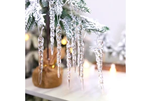 Creative Transparent Acrylic Icicle Christmas Ornament Home Decoration Christmas Tree Supplies Festive Party Decorations