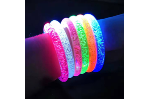 6pcs Plastic LED Stick Bracelets Flashing Luminous for Children & Adults Wedding Birthday Glow in Dark Party Supplies